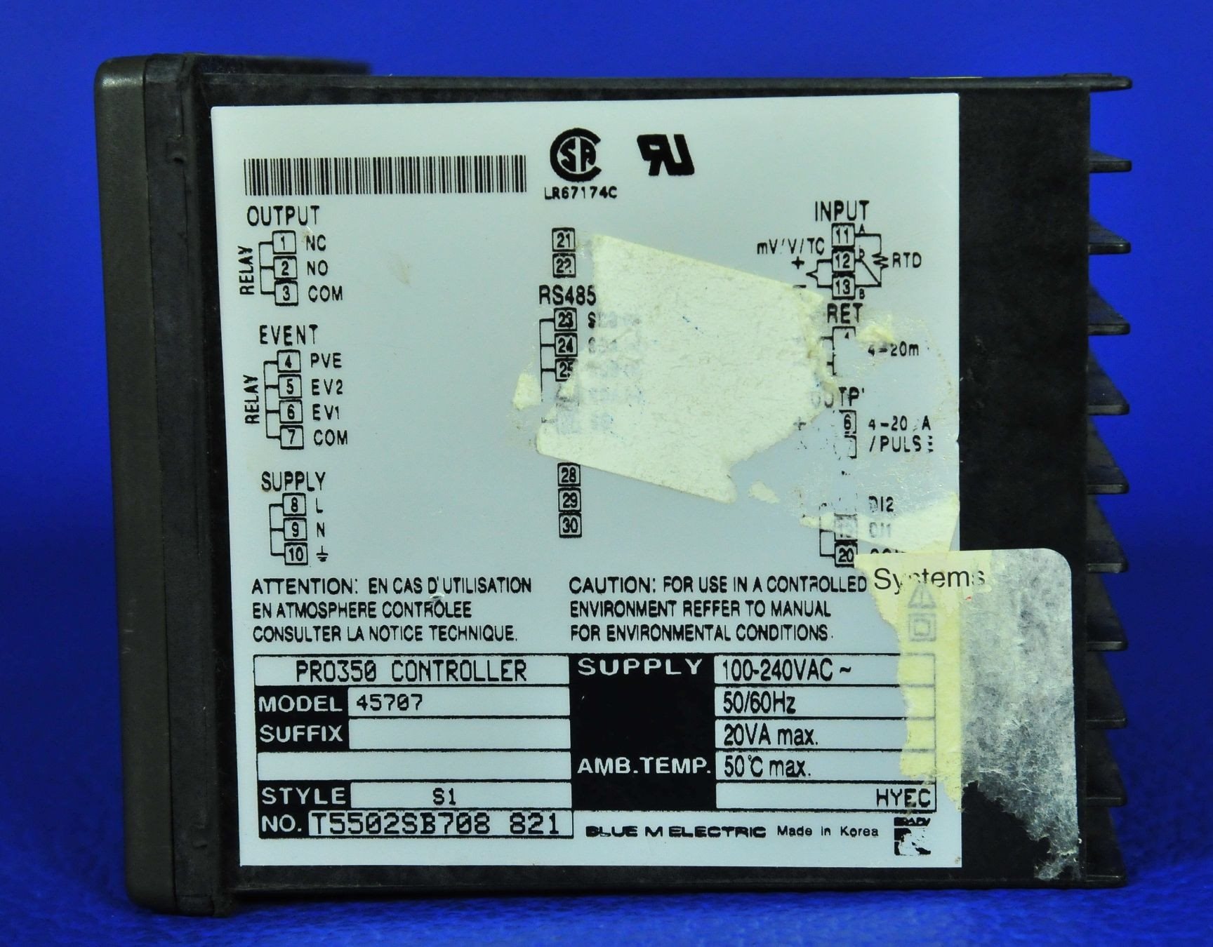 929 BLUE M PRO350 PROCESS CONTROLLER 45707 | eBay